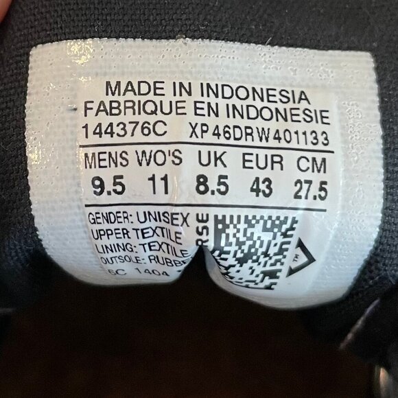 Converse Jack Purcell Lo Cut Lace Up Canvas Sneakers Cork Insoles Blk Wht 9.5M - Picture 9 of 11